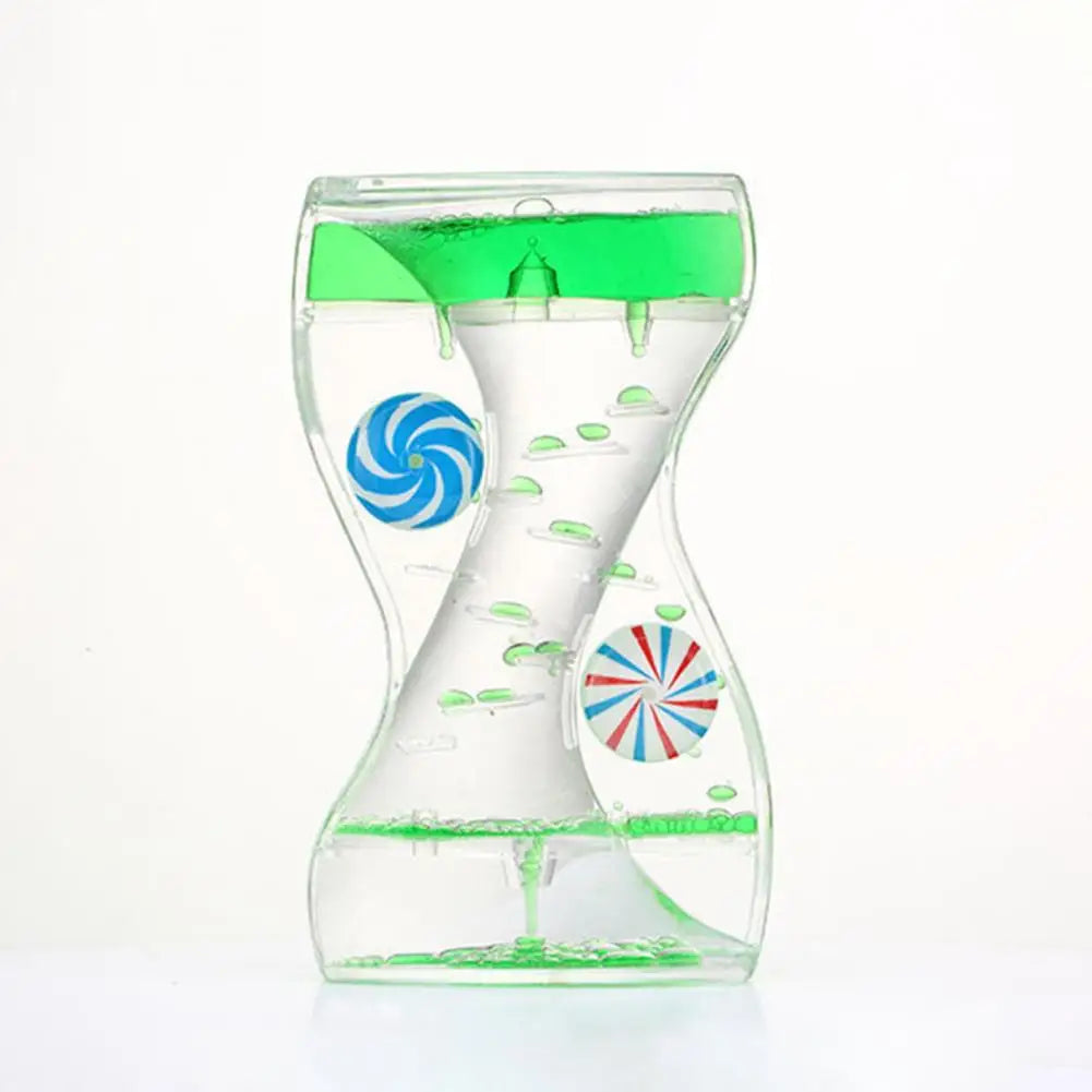 Liquid Motion Bubbler Timer Rotary Wheels Colorful Oil Dropping Hourglass Fidget Toy Home Office Desktop Decor Kids Adults Gift