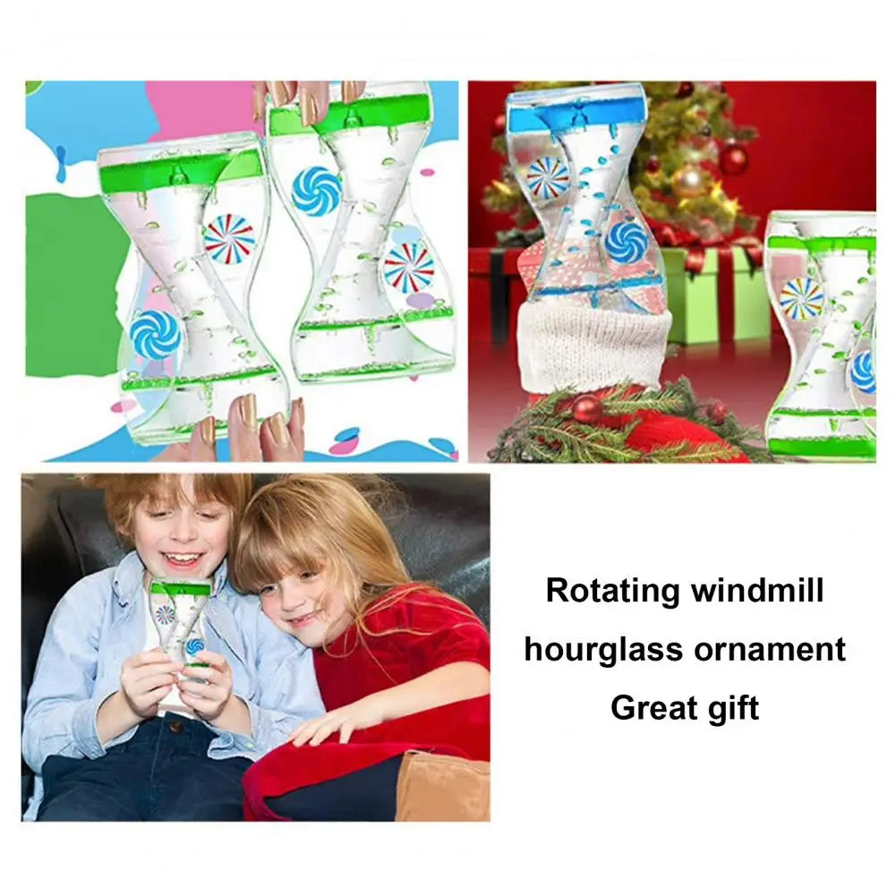 Liquid Motion Bubbler Timer Rotary Wheels Colorful Oil Dropping Hourglass Fidget Toy Home Office Desktop Decor Kids Adults Gift