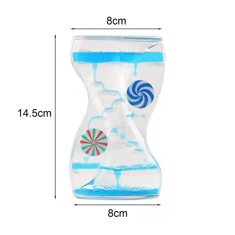 Liquid Motion Bubbler Timer Rotary Wheels Colorful Oil Dropping Hourglass Fidget Toy Home Office Desktop Decor Kids Adults Gift