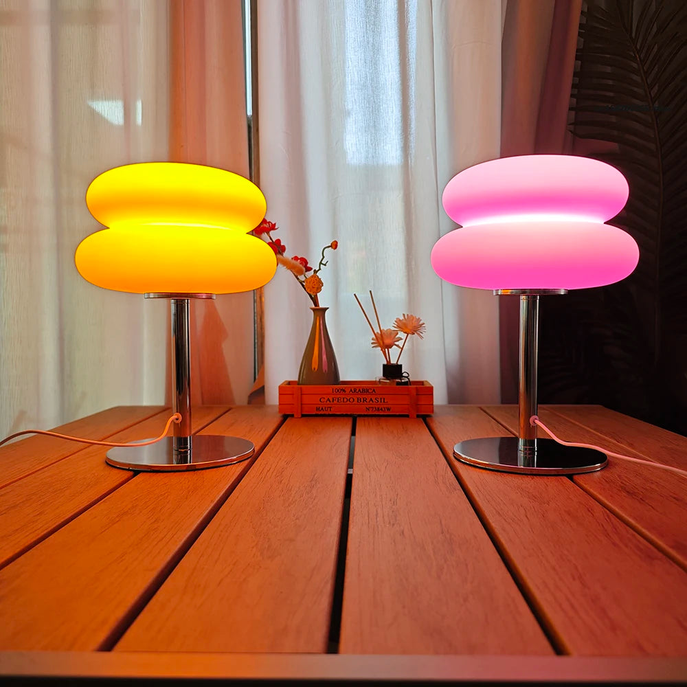 Bedroom bedside lamp creamy style table lamp USB plug tri color dimming living room study atmosphere light