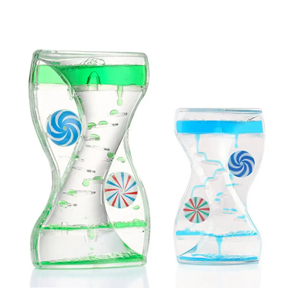 Liquid Motion Bubbler Timer Rotary Wheels Colorful Oil Dropping Hourglass Fidget Toy Home Office Desktop Decor Kids Adults Gift