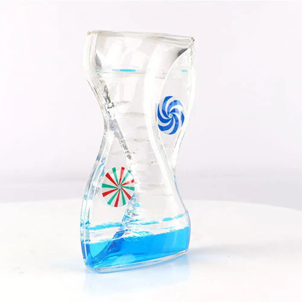 Liquid Motion Bubbler Timer Rotary Wheels Colorful Oil Dropping Hourglass Fidget Toy Home Office Desktop Decor Kids Adults Gift