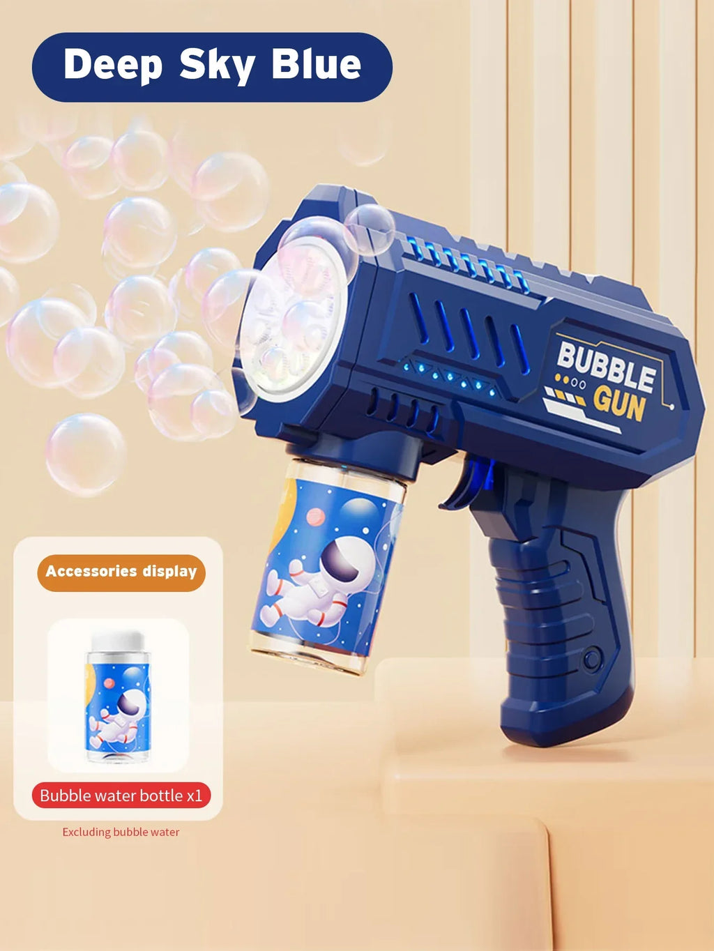 Fully Automatic Bubble Gun Rocket Bubbles Machine Automatic Blower with Bubble Liquid Toys for Kids Beach Outdoor Bubble Gifts