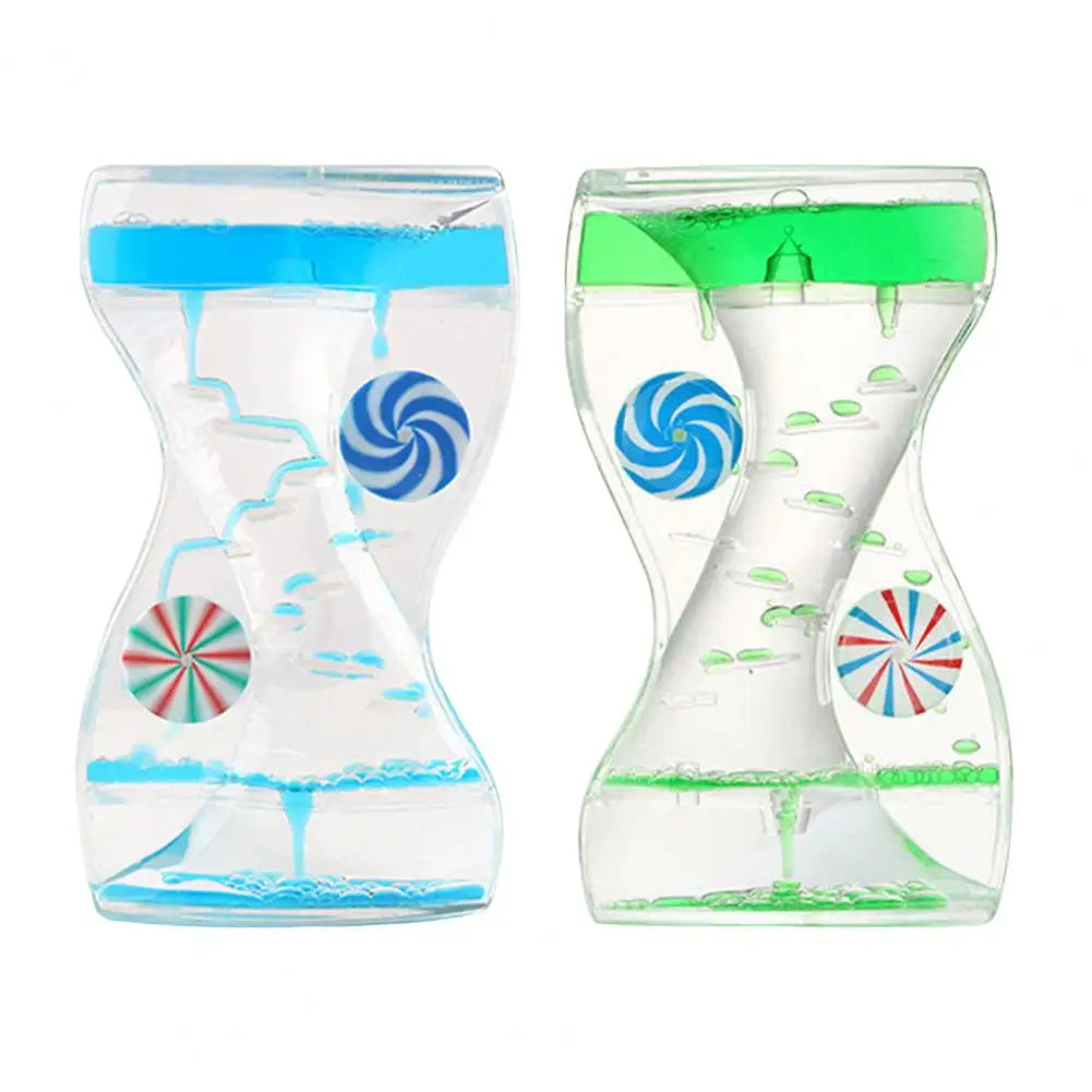 Liquid Motion Bubbler Timer Rotary Wheels Colorful Oil Dropping Hourglass Fidget Toy Home Office Desktop Decor Kids Adults Gift