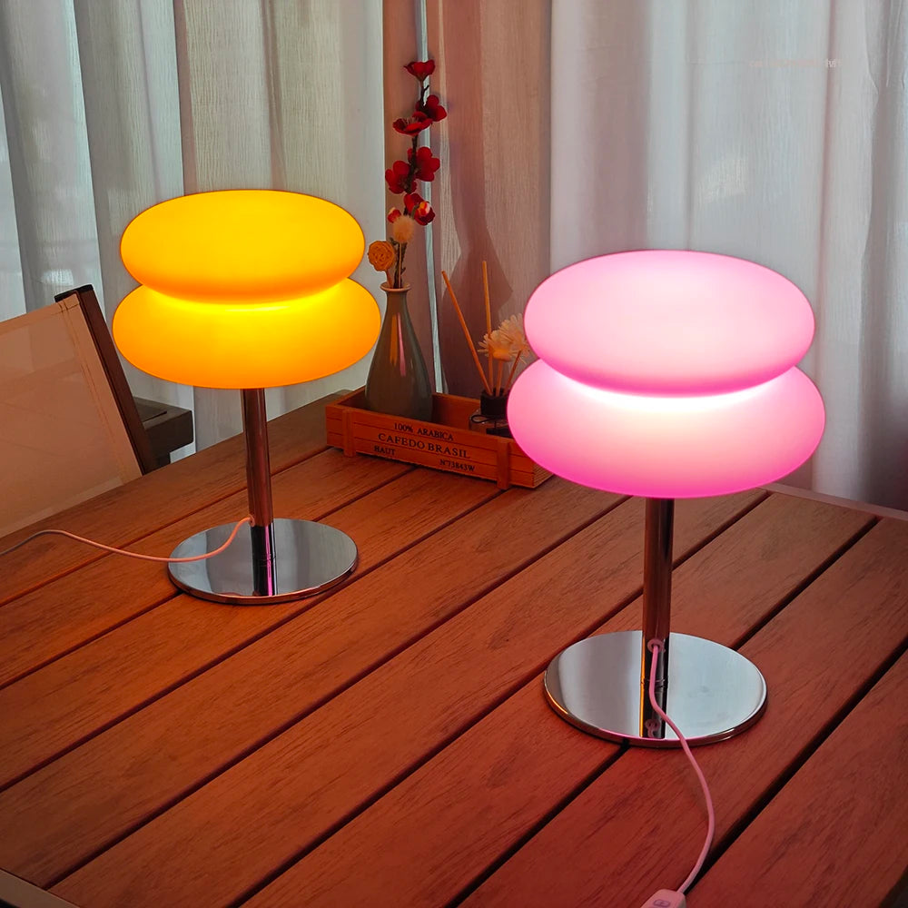 Bedroom bedside lamp creamy style table lamp USB plug tri color dimming living room study atmosphere light