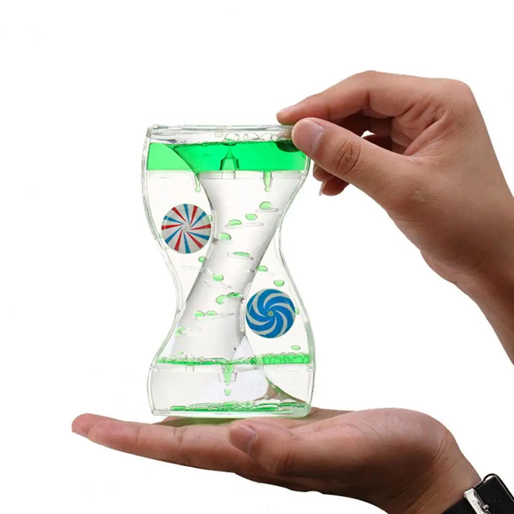 Liquid Motion Bubbler Timer Rotary Wheels Colorful Oil Dropping Hourglass Fidget Toy Home Office Desktop Decor Kids Adults Gift